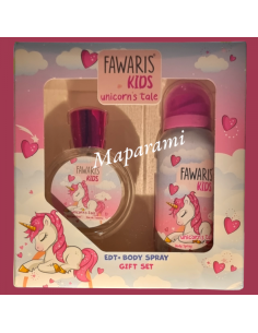 Parfum pour filles - Pack Fawaris Kids Unicorne Tale, Eau de Toilette + Spray, Sans Allergènes